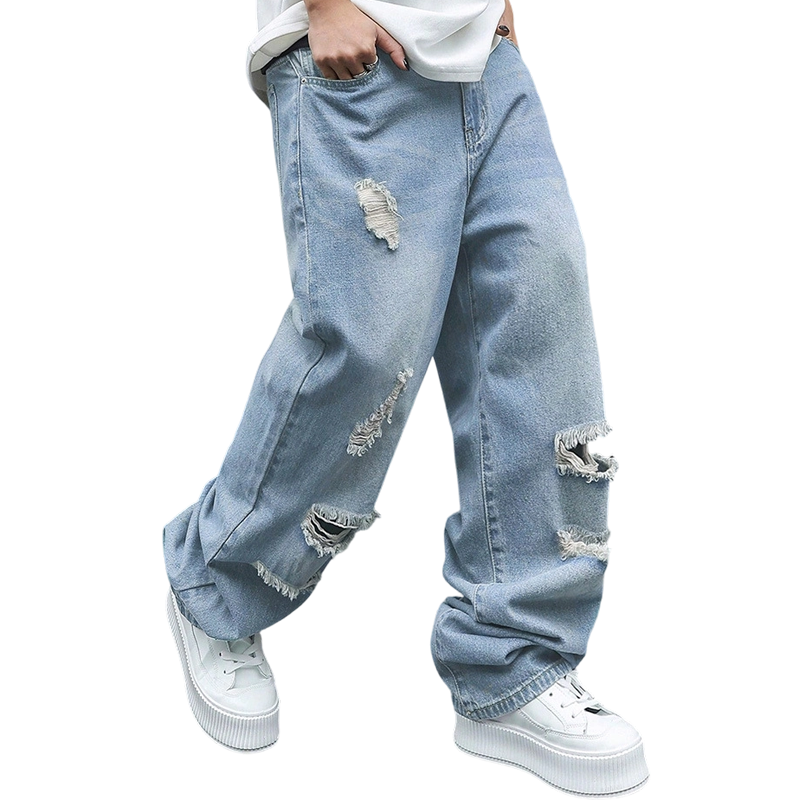 ⏰🔥LIMITED TIME 50% OFF! 👖 Men’s Ripped Straight-Leg Oversize Jeans – Trendy, Comfortable & Street-Style Ready ✨🕶️