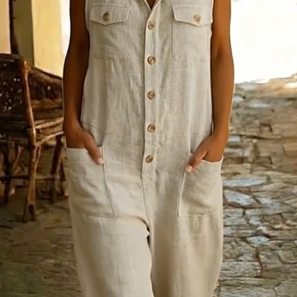 Women's Casual Sleeveless Hooded Jumpsuit