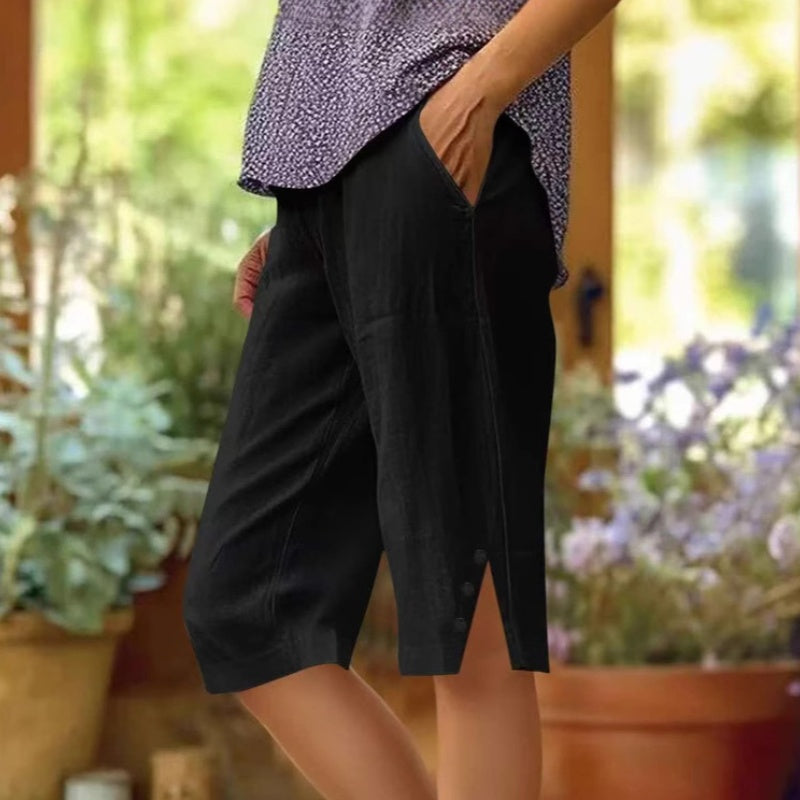 📢Limited-time 50% discount!👖Women's Casual Solid Color Pocket Capri Pants
