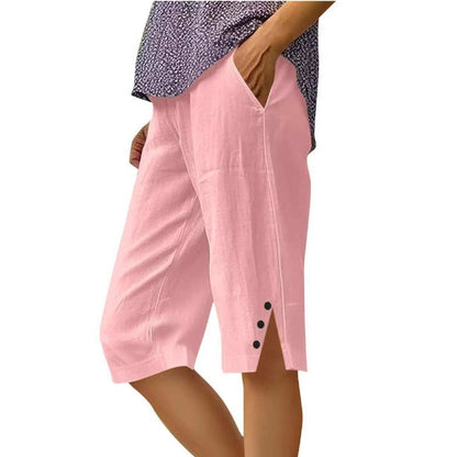 📢Limited-time 50% discount!👖Women's Casual Solid Color Pocket Capri Pants