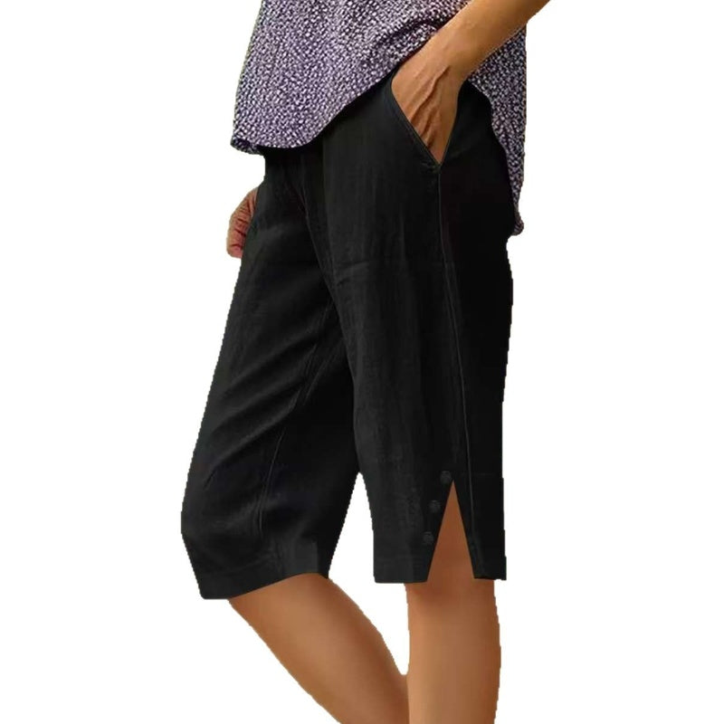 📢Limited-time 50% discount!👖Women's Casual Solid Color Pocket Capri Pants