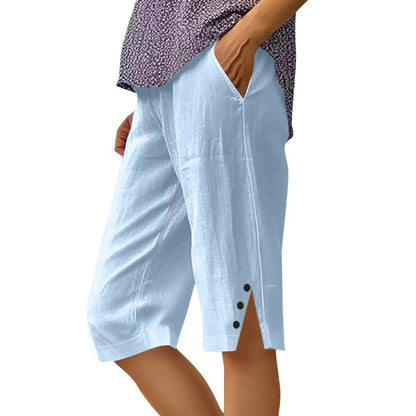 📢Limited-time 50% discount!👖Women's Casual Solid Color Pocket Capri Pants