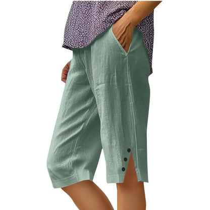 📢Limited-time 50% discount!👖Women's Casual Solid Color Pocket Capri Pants