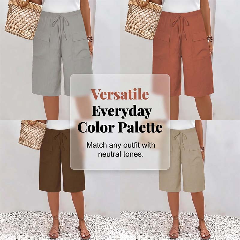 Women's Casual Drawstring Capri Shorts