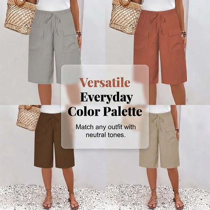 Women's Casual Drawstring Capri Shorts