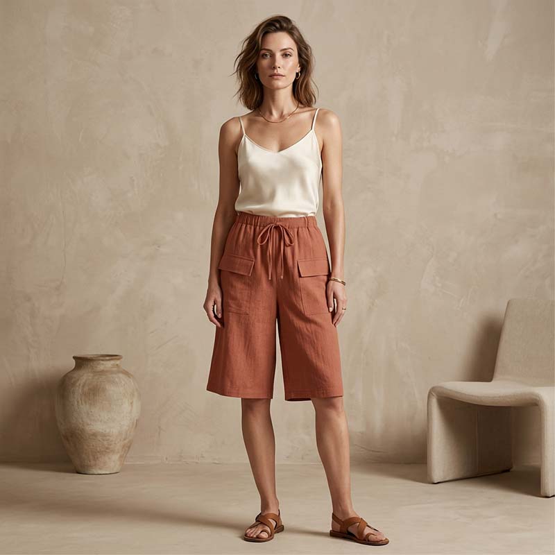 Women's Casual Drawstring Capri Shorts