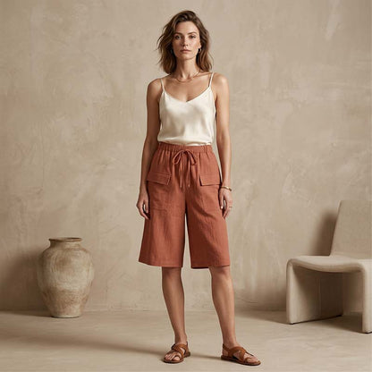 Women's Casual Drawstring Capri Shorts