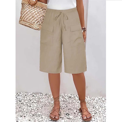 Women's Casual Drawstring Capri Shorts