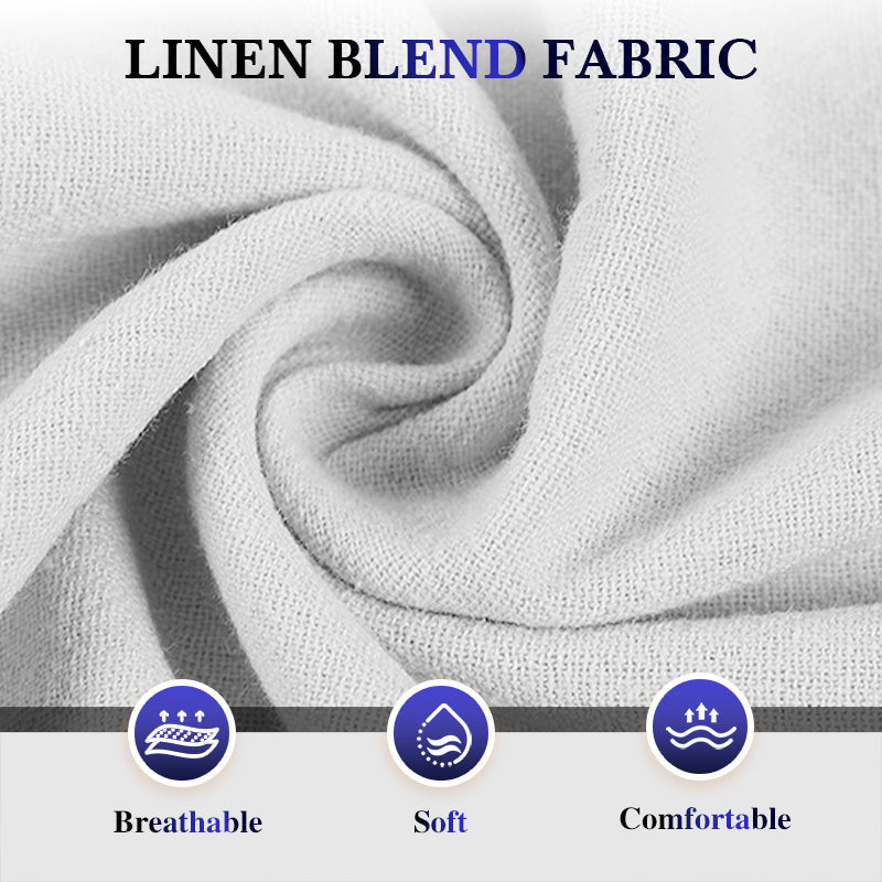 （S-3XL）🌿Men's Elastic Drawstring Solid Cotton Linen Shorts