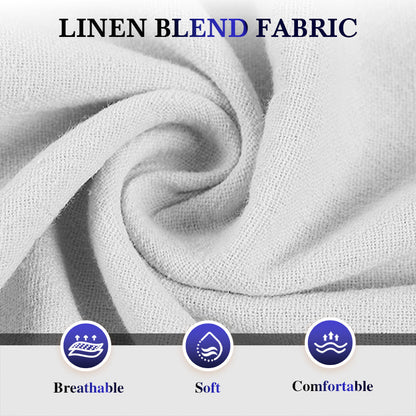 （S-3XL）🌿Men's Elastic Drawstring Solid Cotton Linen Shorts