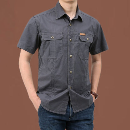 Limited Offer! ✨Men's Casual Cotton Short-sleeved Shirt👔Comfortable & Breathable!