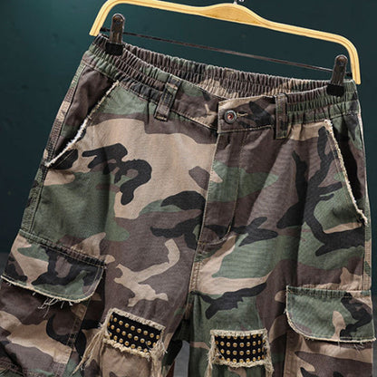 📢📢30% OFF !! ⏰Men's Studded Camo Cargo Shorts