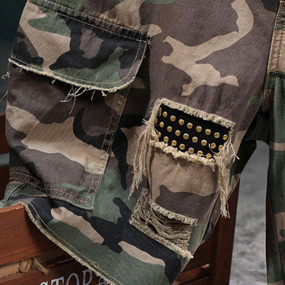 📢📢30% OFF !! ⏰Men's Studded Camo Cargo Shorts