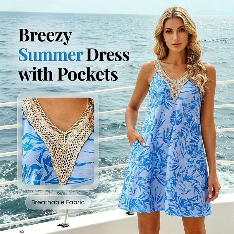 Women's Summer Sleeveless Dress with Pockets