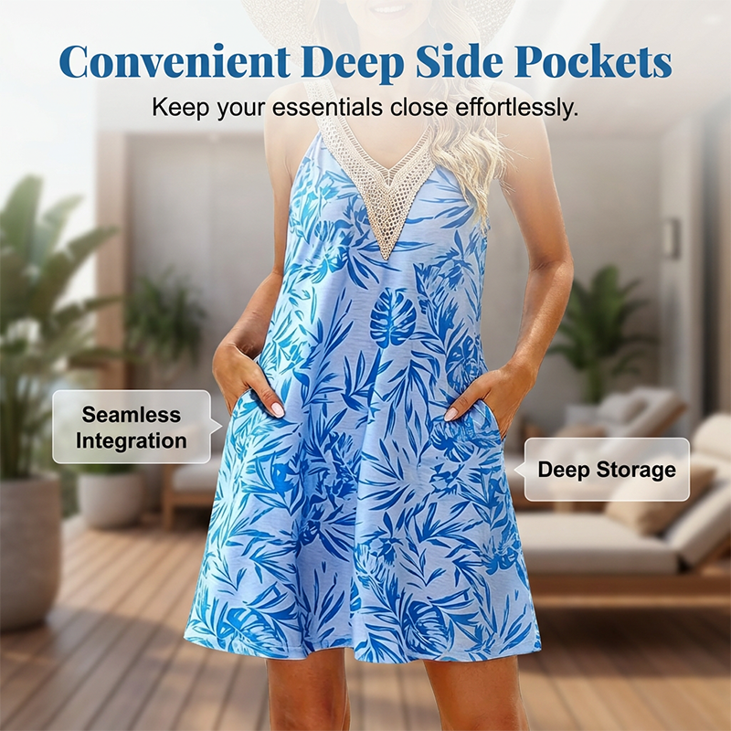 Women's Summer Sleeveless Dress with Pockets
