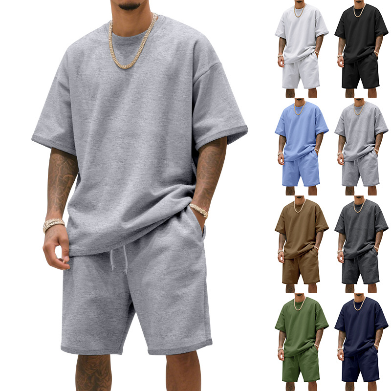 Men's Casual Two-Piece T-Shirt and Shorts Set