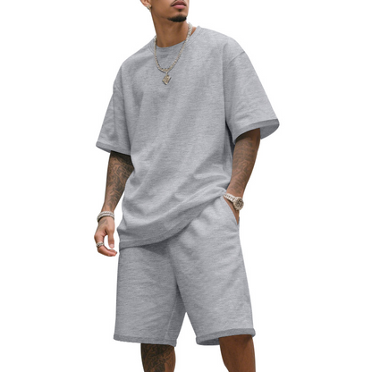 Men's Casual Two-Piece T-Shirt and Shorts Set