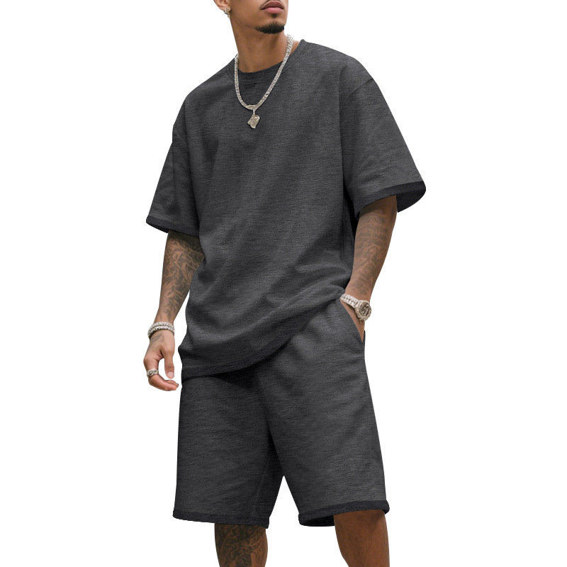 Men's Casual Two-Piece T-Shirt and Shorts Set