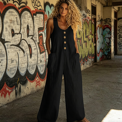 🌿Women's Sleeveless Wide-Leg Jumpsuit with Pockets– Chic, Comfy & Effortless