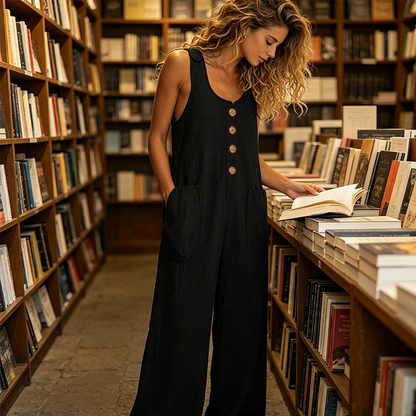🌿Women's Sleeveless Wide-Leg Jumpsuit with Pockets– Chic, Comfy & Effortless