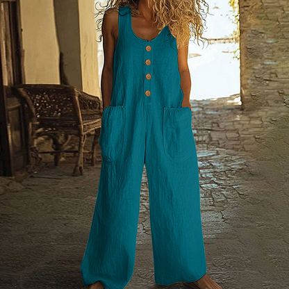 🌿Women's Sleeveless Wide-Leg Jumpsuit with Pockets– Chic, Comfy & Effortless