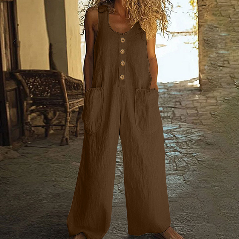🌿Women's Sleeveless Wide-Leg Jumpsuit with Pockets– Chic, Comfy & Effortless