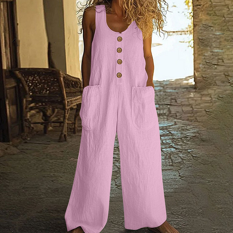 🌿Women's Sleeveless Wide-Leg Jumpsuit with Pockets– Chic, Comfy & Effortless