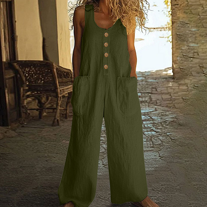 🌿Women's Sleeveless Wide-Leg Jumpsuit with Pockets– Chic, Comfy & Effortless