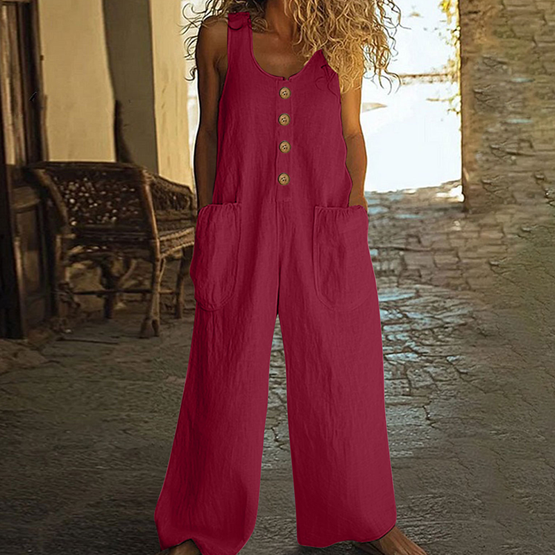 🌿Women's Sleeveless Wide-Leg Jumpsuit with Pockets– Chic, Comfy & Effortless