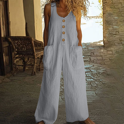 🌿Women's Sleeveless Wide-Leg Jumpsuit with Pockets– Chic, Comfy & Effortless