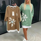 Women's Floral Print Fake Two-Piece Sweatshirt Dress