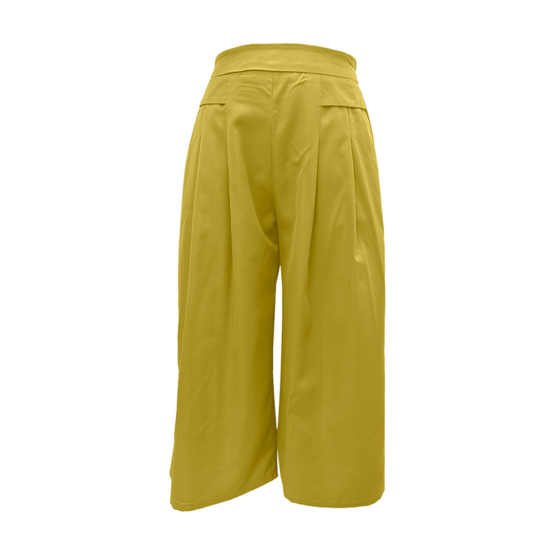 Women's High-Waist Pleated Wide-Leg Culottes