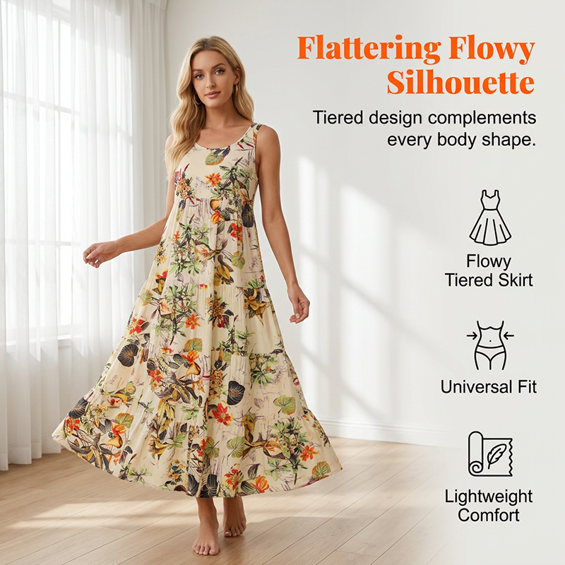 Floral Sleeveless Maxi Dress