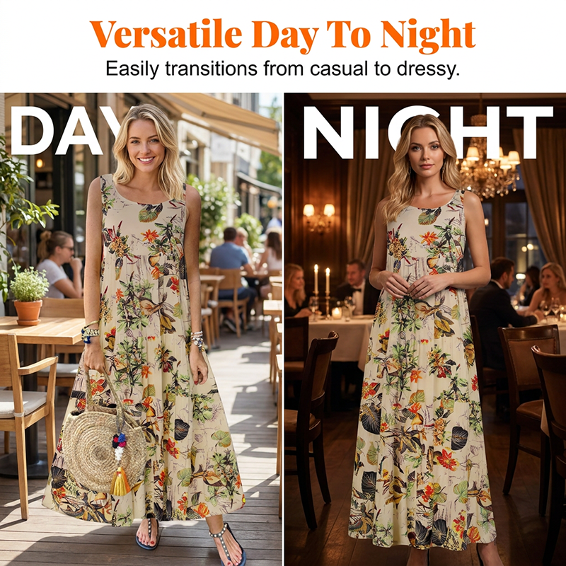 Floral Sleeveless Maxi Dress