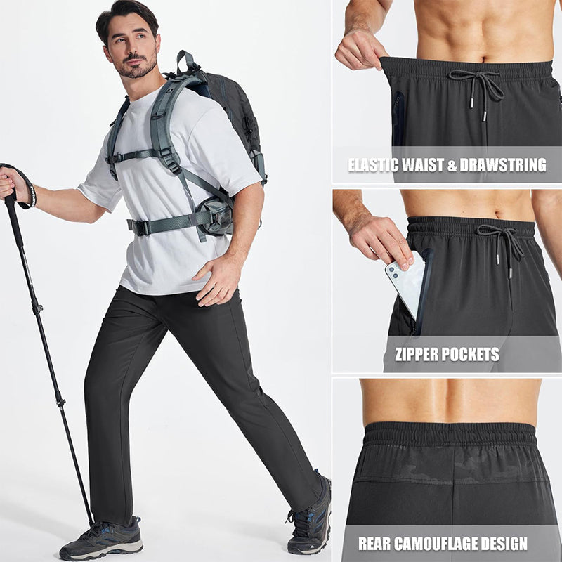 Men's Lightweight Athletic Pants with Zipper Pockets