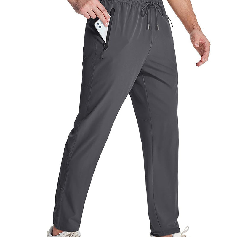 Men's Lightweight Athletic Pants with Zipper Pockets