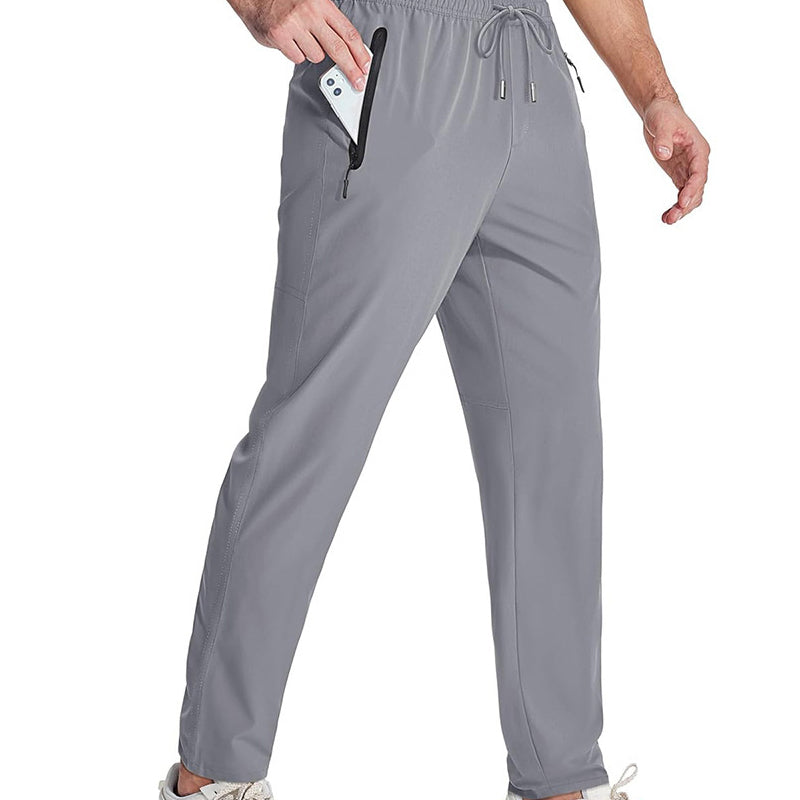 Men's Lightweight Athletic Pants with Zipper Pockets