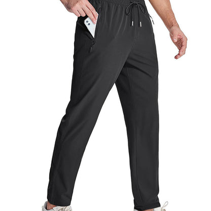 Men's Lightweight Athletic Pants with Zipper Pockets