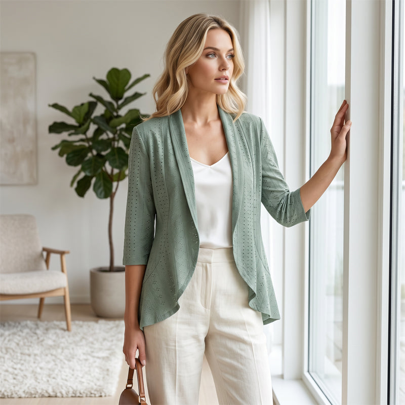 🌸 LIMITED-TIME 50% OFF! ✨ Women's Summer Lightweight Eyelet Cardigan – Breathable, Open, Stylish Cover-Up 🌊