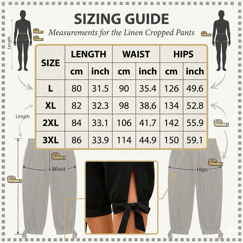 👖 LIMITED-TIME 50% OFF! ✨ Women's Elastic Waist Capri Pants – Breathable, Stretchy, Side Tie Detail 🌿