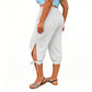 👖 LIMITED-TIME 50% OFF! ✨ Women's Elastic Waist Capri Pants – Breathable, Stretchy, Side Tie Detail 🌿