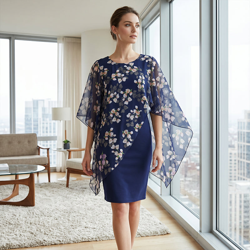 🎁2026 New Arrivals 50% OFF💥Women's Elegant Floral Print Overlay & Dress Set👗