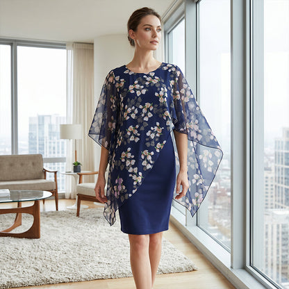 🎁2026 New Arrivals 50% OFF💥Women's Elegant Floral Print Overlay & Dress Set👗