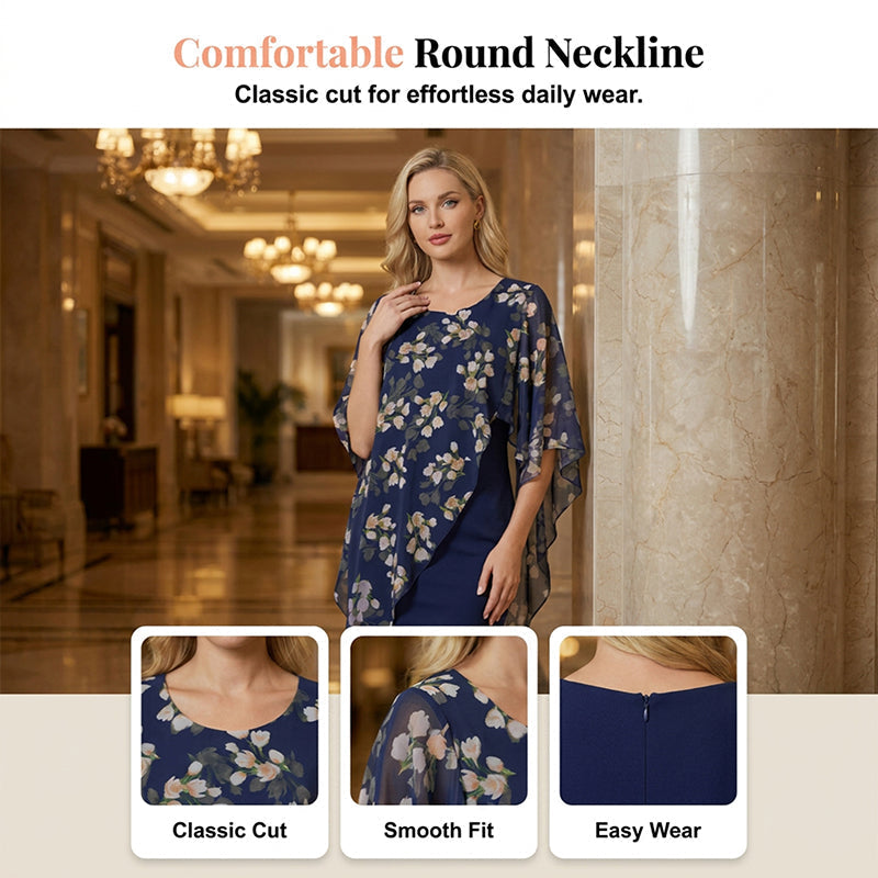 🎁2026 New Arrivals 50% OFF💥Women's Elegant Floral Print Overlay & Dress Set👗
