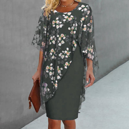 🎁2026 New Arrivals 50% OFF💥Women's Elegant Floral Print Overlay & Dress Set👗