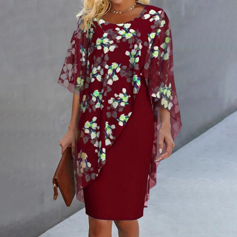 🎁2026 New Arrivals 50% OFF💥Women's Elegant Floral Print Overlay & Dress Set👗