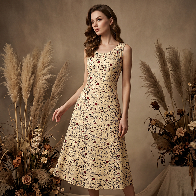 🔥LIMITED TIME 50% OFF!🔥  👗 Women's sleeveless floral maxi dress — with side pockets, elegant and comfortable 🌸