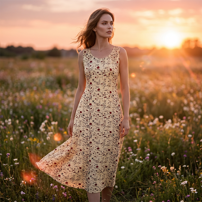 🔥LIMITED TIME 50% OFF!🔥  👗 Women's sleeveless floral maxi dress — with side pockets, elegant and comfortable 🌸