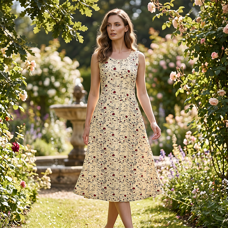 🔥LIMITED TIME 50% OFF!🔥  👗 Women's sleeveless floral maxi dress — with side pockets, elegant and comfortable 🌸