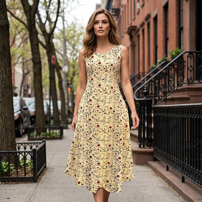 🔥LIMITED TIME 50% OFF!🔥  👗 Women's sleeveless floral maxi dress — with side pockets, elegant and comfortable 🌸